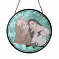 Custom Doodle Art for Friends From Photo, Turn Art Glass Suncatcher, Fun And Playful Gift for Besties-BeUnikArt