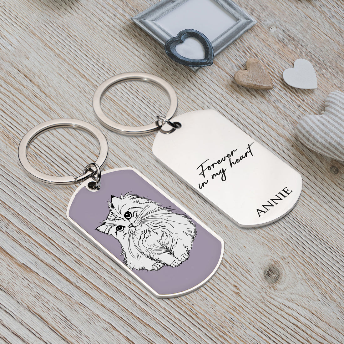 Personalized Pet Photo to Line Art Portrait Keychain Custom Engraved Sketch For Pet Parents