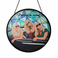 Customized Turn Art Friendship Photo, Custom Glass Suncatcher Gift, Unique BFF Keepsake, Hanging Window Decoration-BeUnikArt