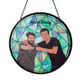 Customize Friends Portrait Photo to Illustration Art, Personalize Turn Art Best Friend Stain Glass Suncatcher, Gift for Friends-BeUnikArt