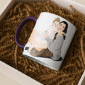 Personalized Illustration Art From Portrait Photo, Mom and Kid Memorial, Mothers Day Accent Coffee Mug (11, 15oz)-BeUnikArt
