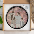 Personalized Family Photo Potrait, Turn Photo to Doodle Style Art, Glass Suncatcher Gift for Mom or Dad, Family Gift-BeUnikArt