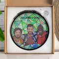 Customize Friends Portrait Photo to Illustration Art, Personalize Turn Art Best Friend Stain Glass Suncatcher, Gift for Friends-BeUnikArt