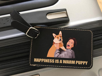 Personalized Illustration Pet Portrait Travel Accessory Leatherette Luggage Tag Pet Lover Keepsake