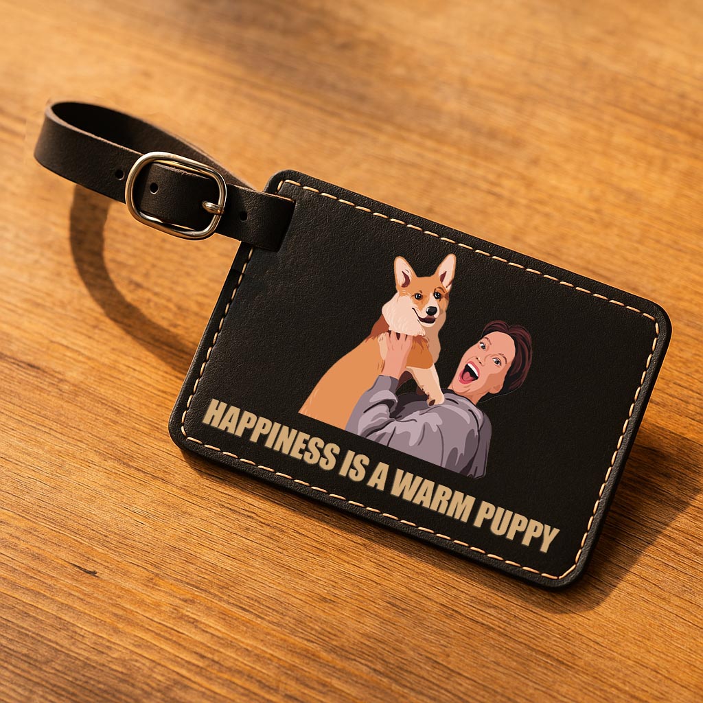 Personalized Illustration Pet Portrait Travel Accessory Leatherette Luggage Tag Pet Lover Keepsake