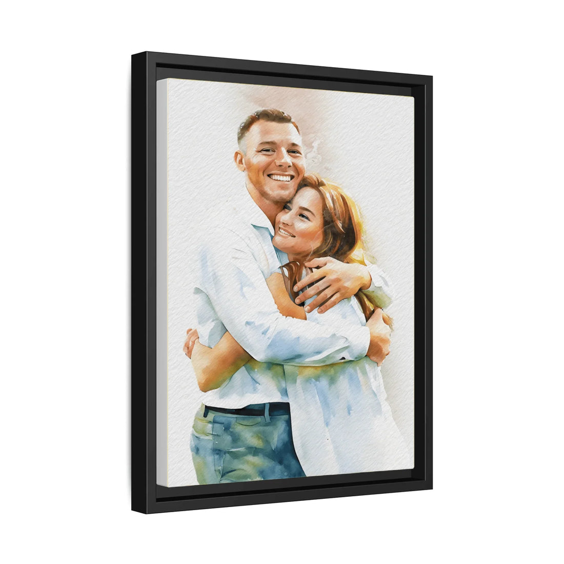 Personalize Your Love Photo To Art, Turn Your Couple Photo Portrait to Water Color Style Canvas - BeUnikArt