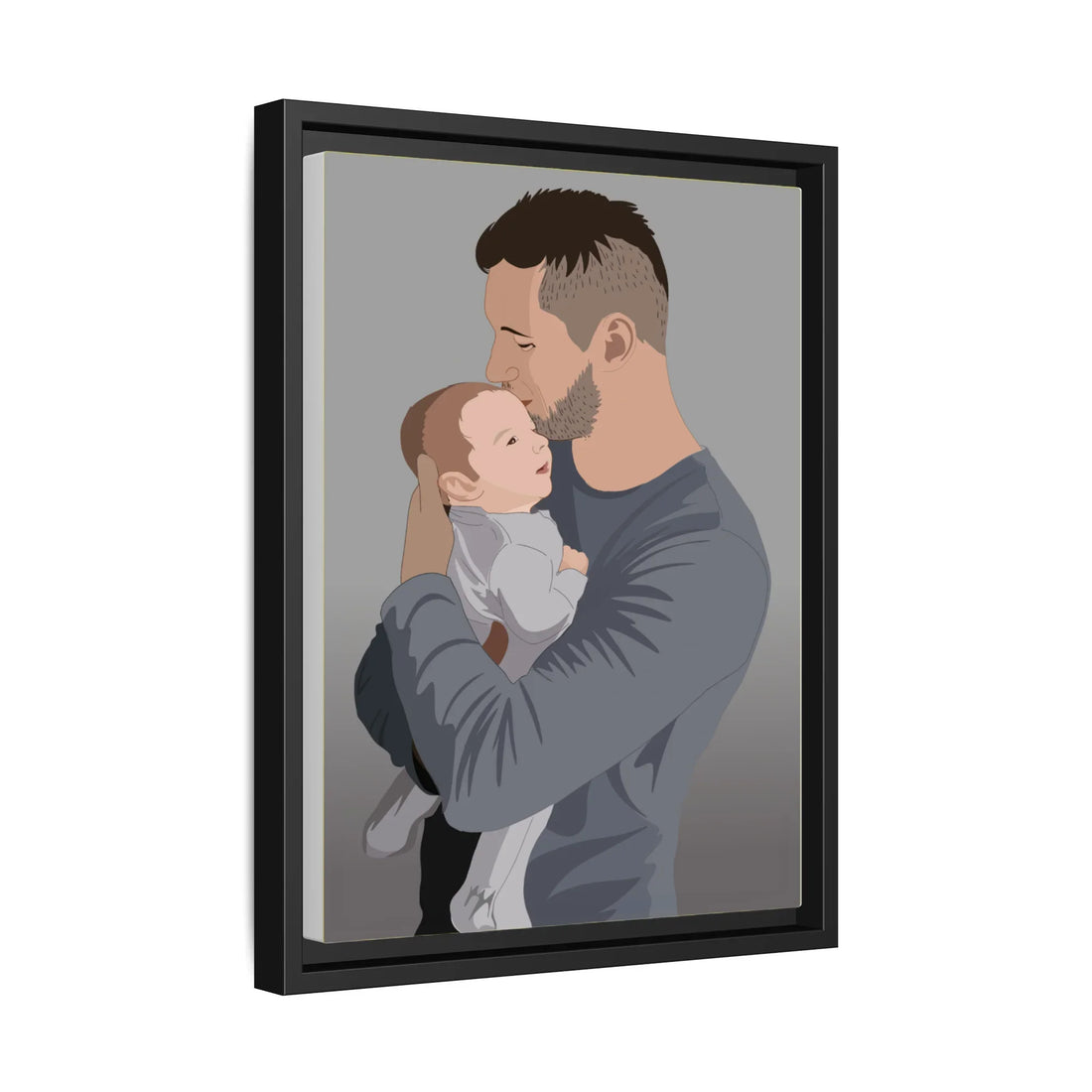 Personalized Turn Photo To Art Painting, Dad Potrait Photo Fathers Day Gift Canvas-BeUnikArt