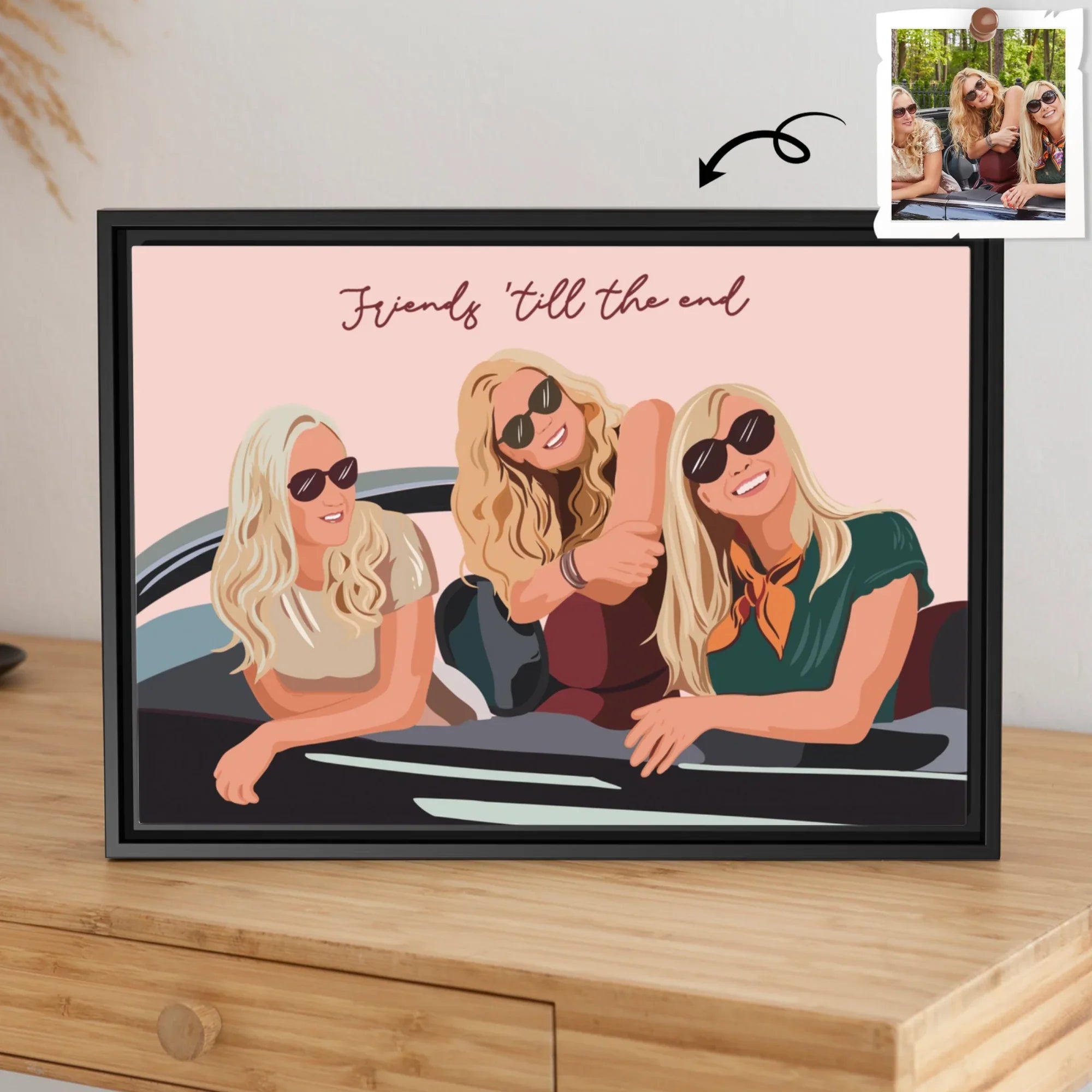 Turn Photo To Art Best Friend Portrait, Thoughtful Friendship Gift, Be ...