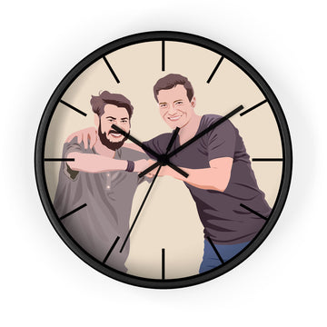 Custom Transform Photo into Art Best Friend Portrait Wall Clock Digital Art Style Thoughtful Friendship Gift