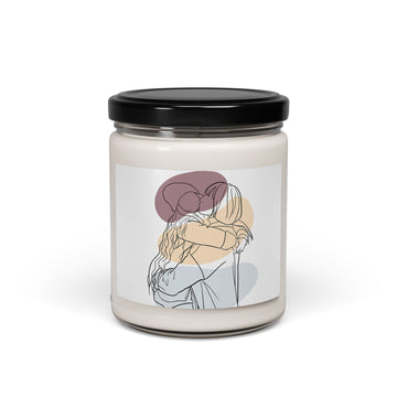 Personalized Turn Photo into Art Family Picture 9oz. Scented Soy Candle Line Art Style Couple Anniversary or Family Gift