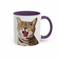 Customized Pet Lover Turn Portrait Photo to Illustration Art, Cat Mom Keepsake, Dog Memorial Present, Accent Coffee Mug (11, 15oz)-BeUnikArt