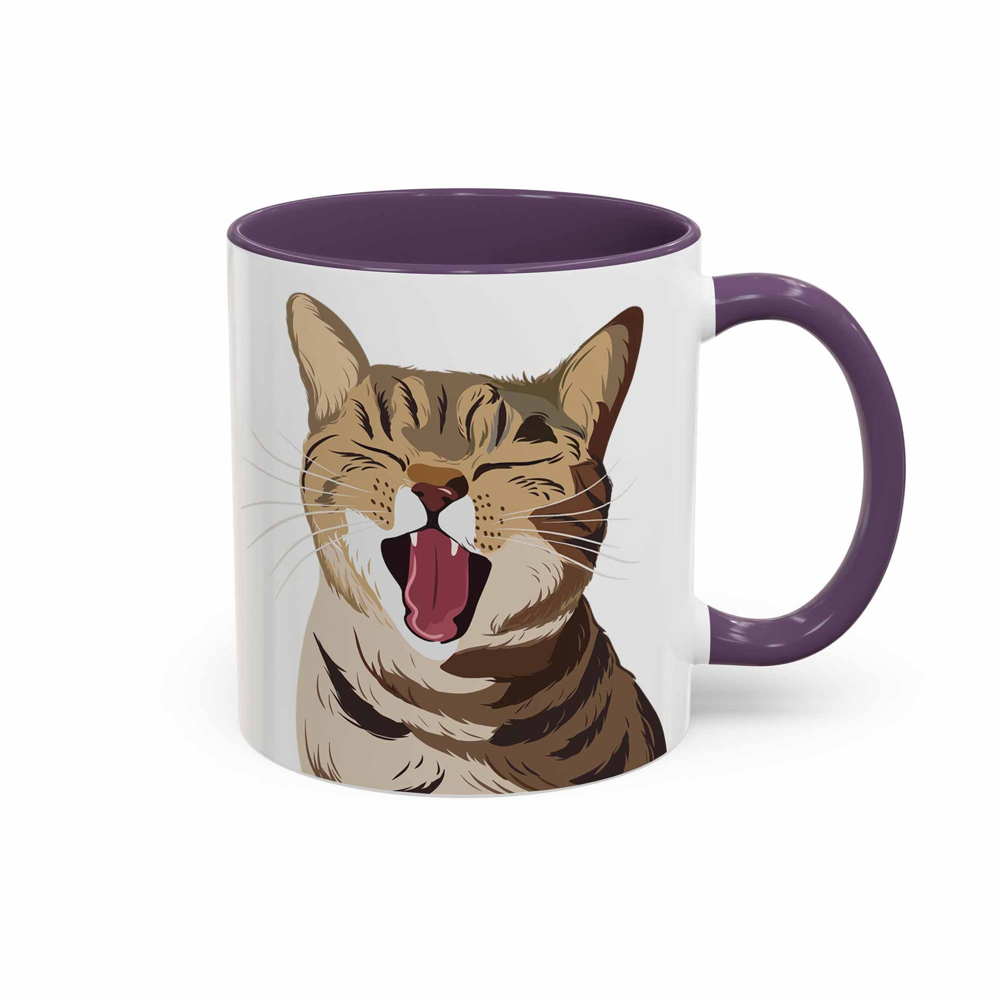 Customized Pet Lover Turn Portrait Photo to Illustration Art, Cat Mom Keepsake, Dog Memorial Present, Accent Coffee Mug (11, 15oz)-BeUnikArt