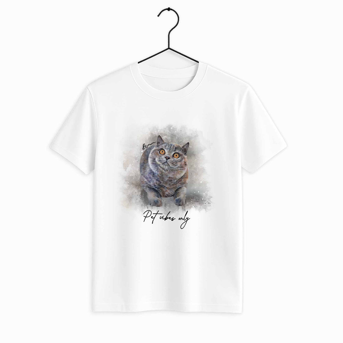 Turn Your Pet Adventures to Art, Custom Dog Cat Watercolor Style Unisex Crewneck T-shirt S-5XL