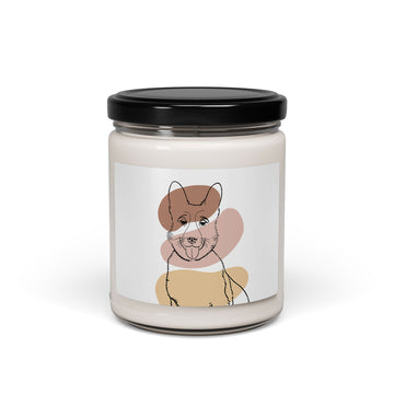 Custom Turn Photo into Art Pet Portrait 9oz. Soy Candle Minimalist Style Pet Lover Gift