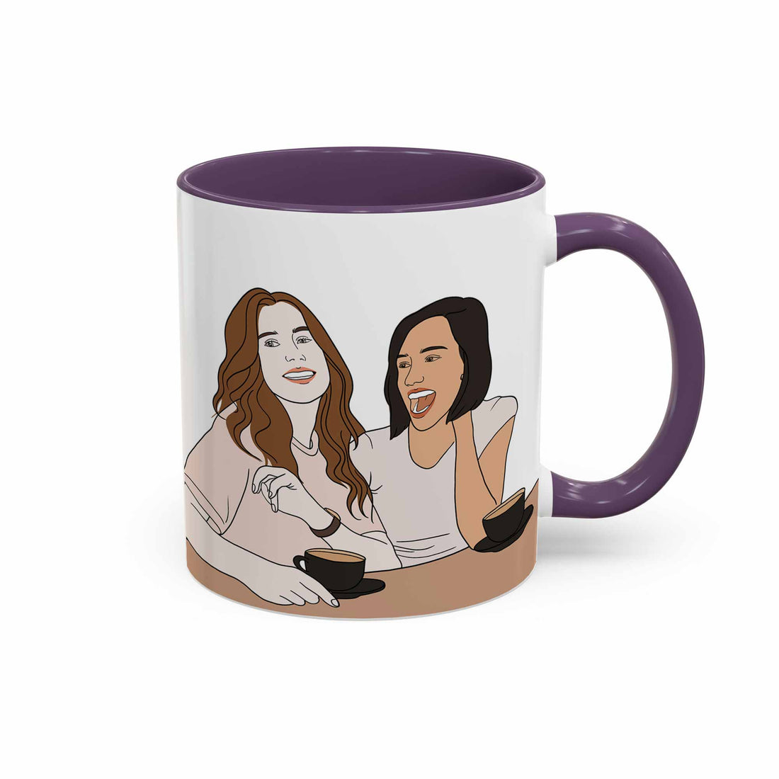 Personalized Friendship Doodle Art from Photo, Best Friends Gift, Friend Anniversary Birthday, Accent Coffee Mug (11, 15oz)-BeUnikArt