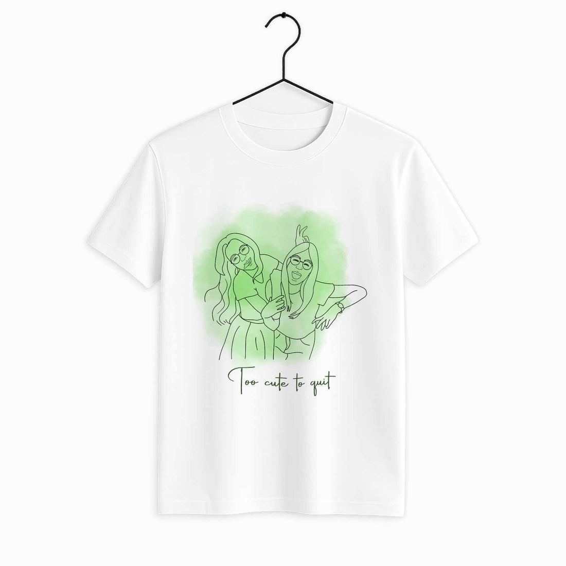 Personalized Friendship Line Art from Photo, Best Friend Gift Unisex Crewneck T-shirt S-5XL