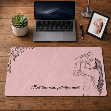 Personalized Photo to Line Art First Mom Gift Desk Mat