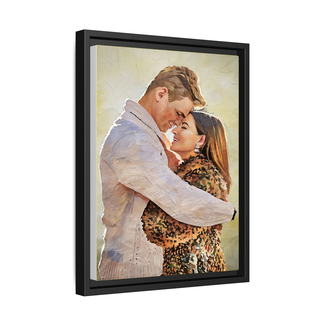 Customized Photo Turn Your First Date or Wedding Photo to Art, Personalized Oil Painting Style Couple Canvas-BeUnikArt