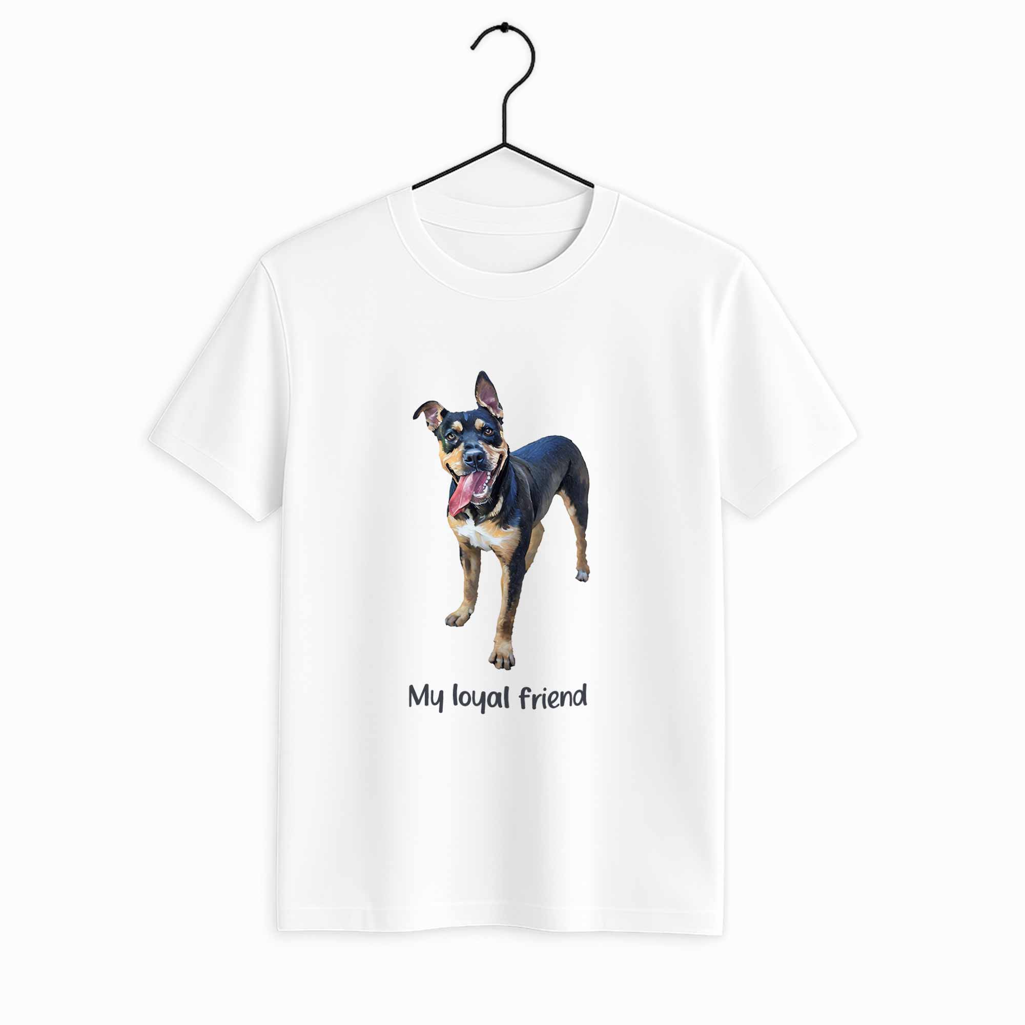 Transform Your Pet Photo to Art, Customized Oil Painting Style in Minimal Style Unisex Crewneck T-shirt S-5XL