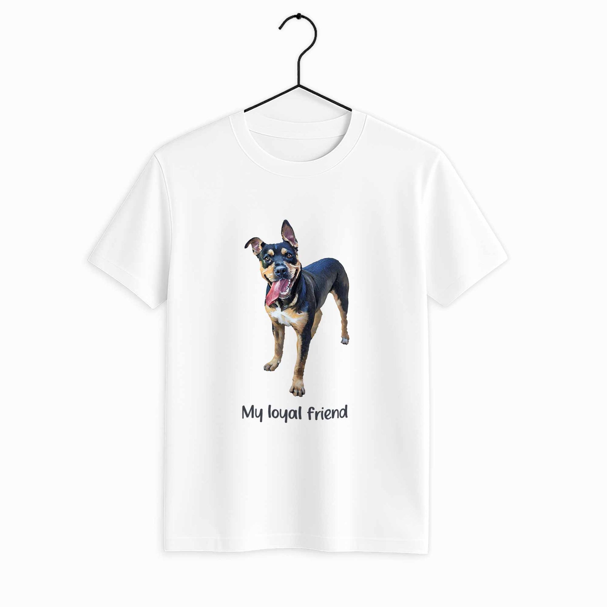 Transform Your Pet Photo to Art, Customized Oil Painting Style in Minimal Style Unisex Crewneck T-shirt S-5XL