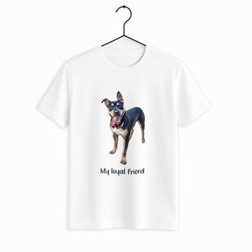 Transform Your Pet Photo to Art, Customized Oil Painting Style in Minimal Style Unisex Crewneck T-shirt S-5XL