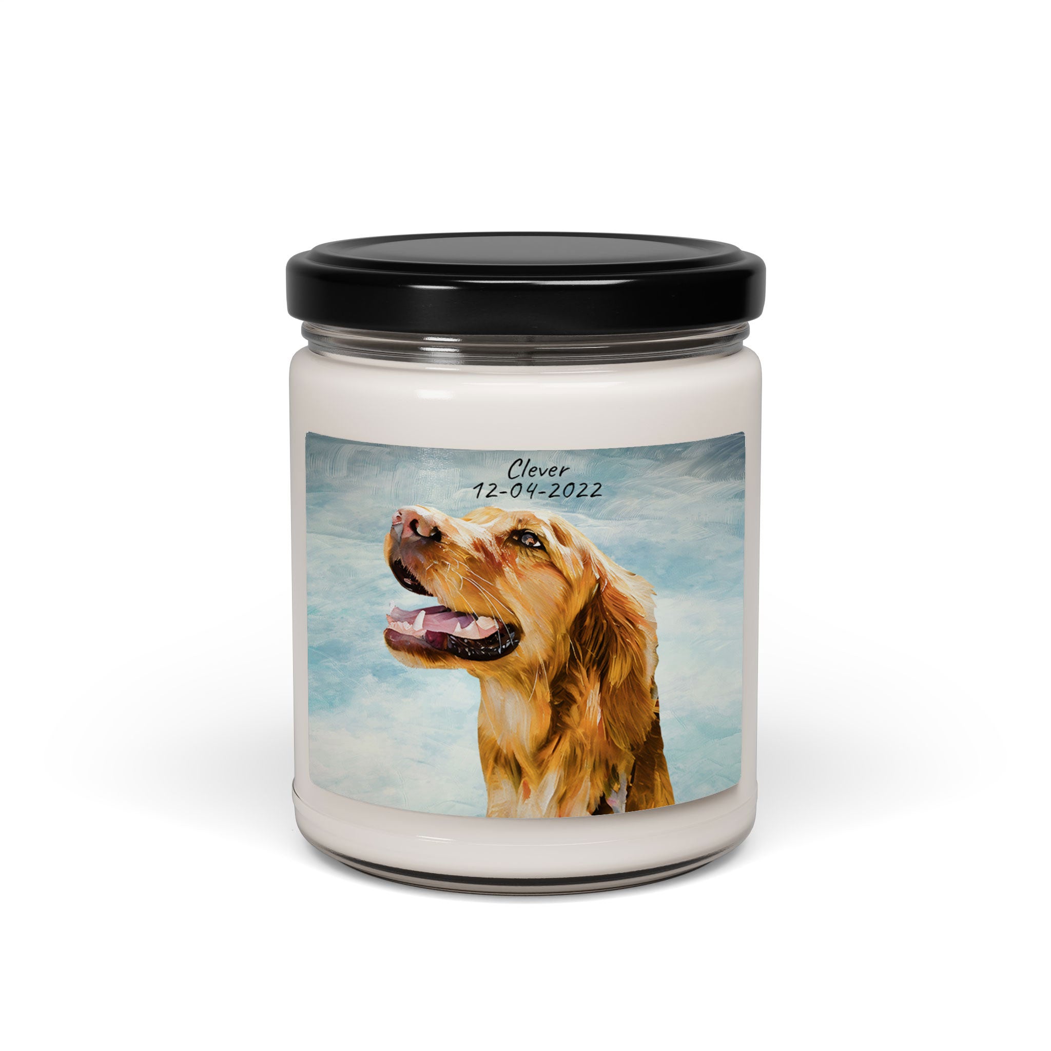 Custom Photo to Art Your Furry Friend 9oz. Scented Soy Candle Illustration Style Gift For Pet Celebrationa