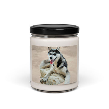 Personalized Picture to Drawing Pet Portrait 9oz. Scented Soy Candle Oil Painting Style Gift for Dog & Cat Lovers
