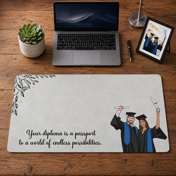Personalized Photo to Watercolor Graduation Gift Desk Mat