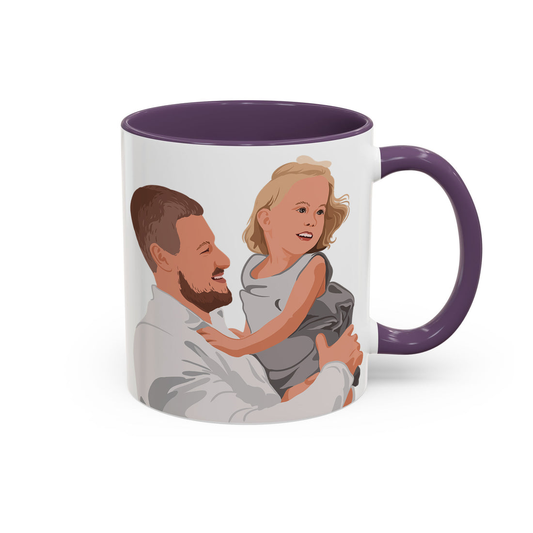 Customized Portrait to Art, Custom Gift Turn Art Mug For Dad, Memorial Fathers Day Accent Coffee Mug (11, 15oz)-BeUnikArt