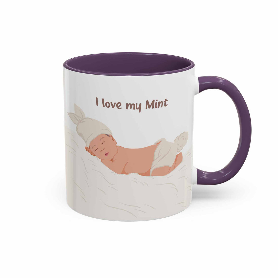 Custom Baby Portrait Photo Art, Personalized Baby Illustration Art Mug, Newborn Keepsake Accent Mug (11, 15oz)-BeUnikArt