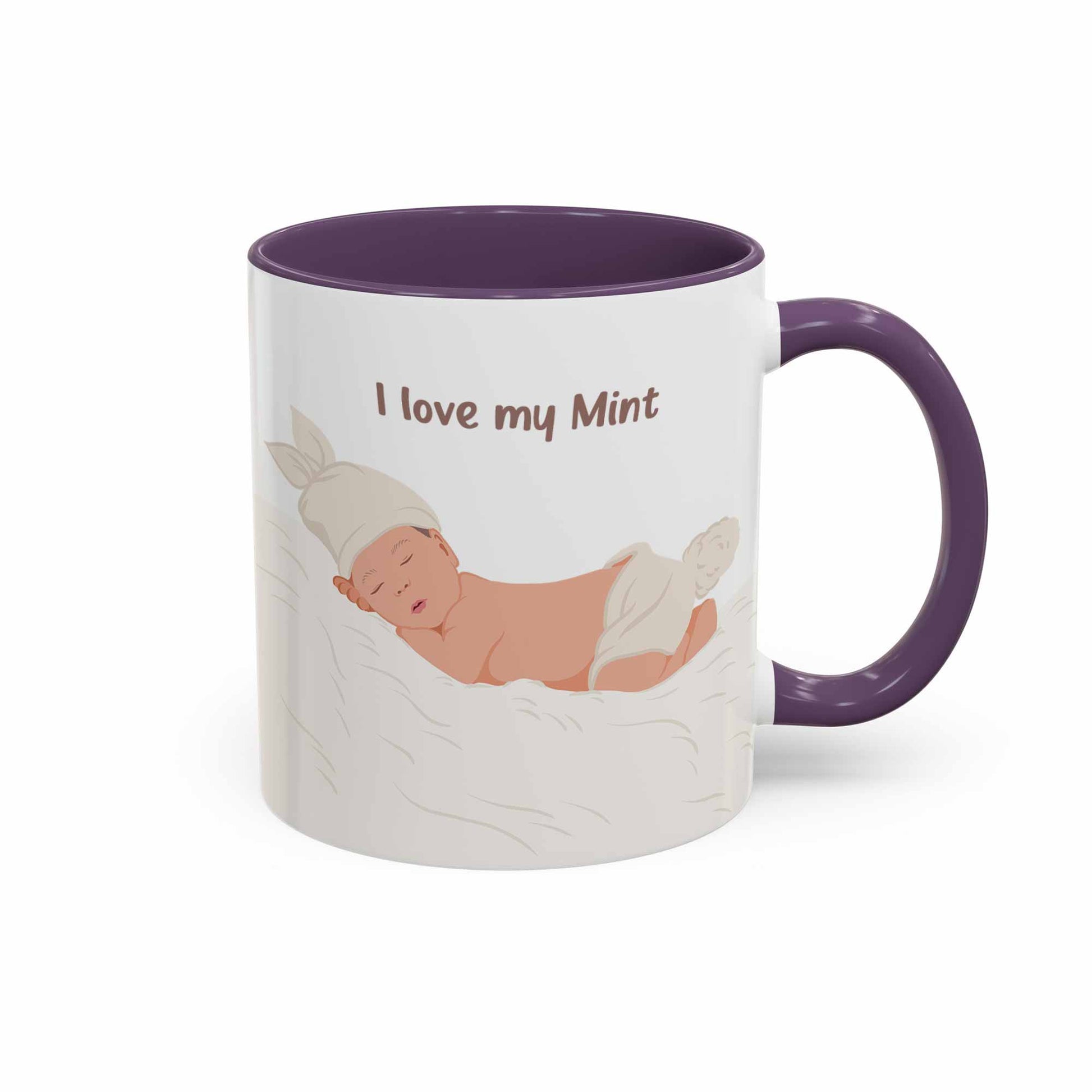 Custom Baby Portrait Photo Art, Personalized Baby Illustration Art Mug, Newborn Keepsake Accent Mug (11, 15oz)-BeUnikArt