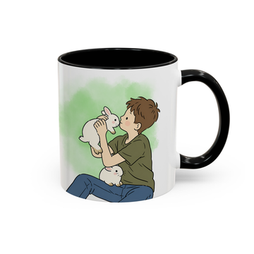 Custom Pet & Owner Funny Doodle Accent Mug with Personalized Text  - 11, 15 oz