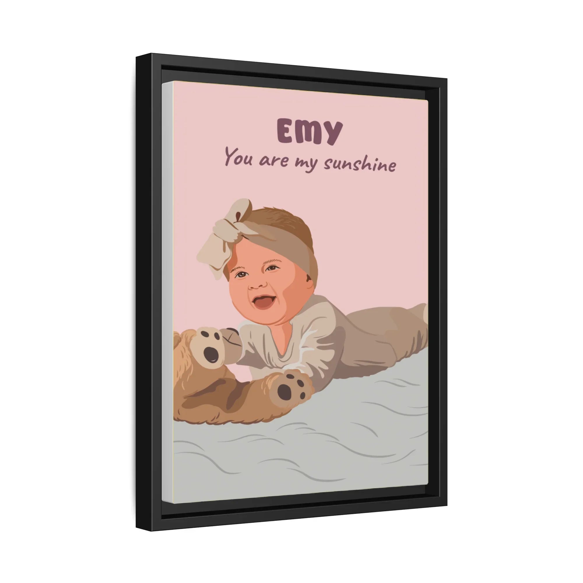 Custom Baby Portrait Photo Art, Personalized Baby Illustration Painting, Baby Shower Gift, Newborn Keepsake Canvas-BeUnikArt