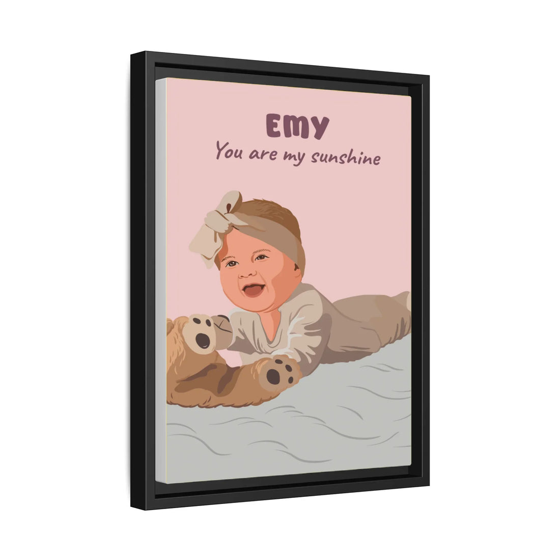Custom Baby Portrait Photo Art, Personalized Baby Illustration Painting, Baby Shower Gift, Newborn Keepsake Canvas-BeUnikArt