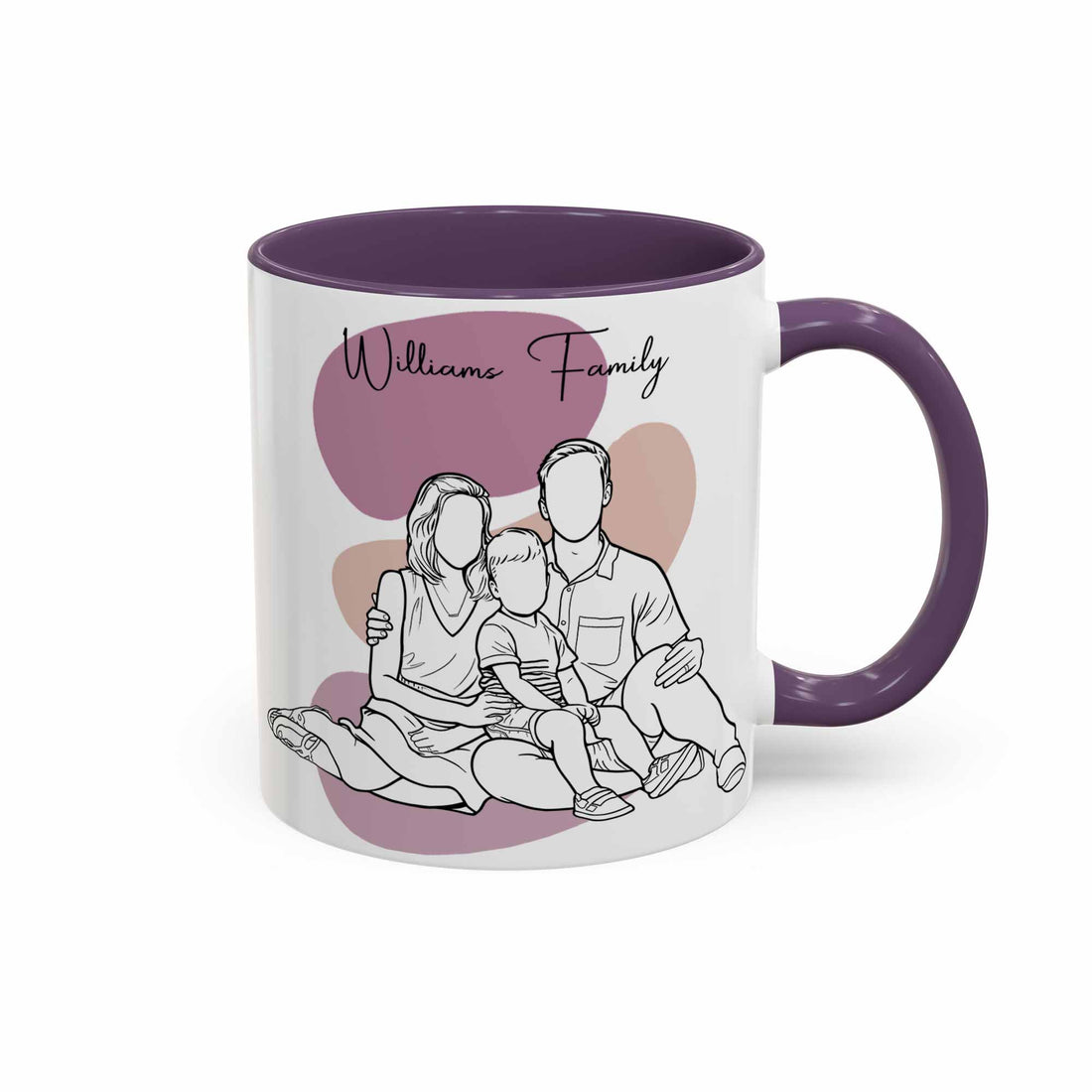 Custom Family Photo Turn To Line Art, Perfect Gift for Father, Mother's Day, Accent Coffee Mug (11, 15oz)-BeUnikArt