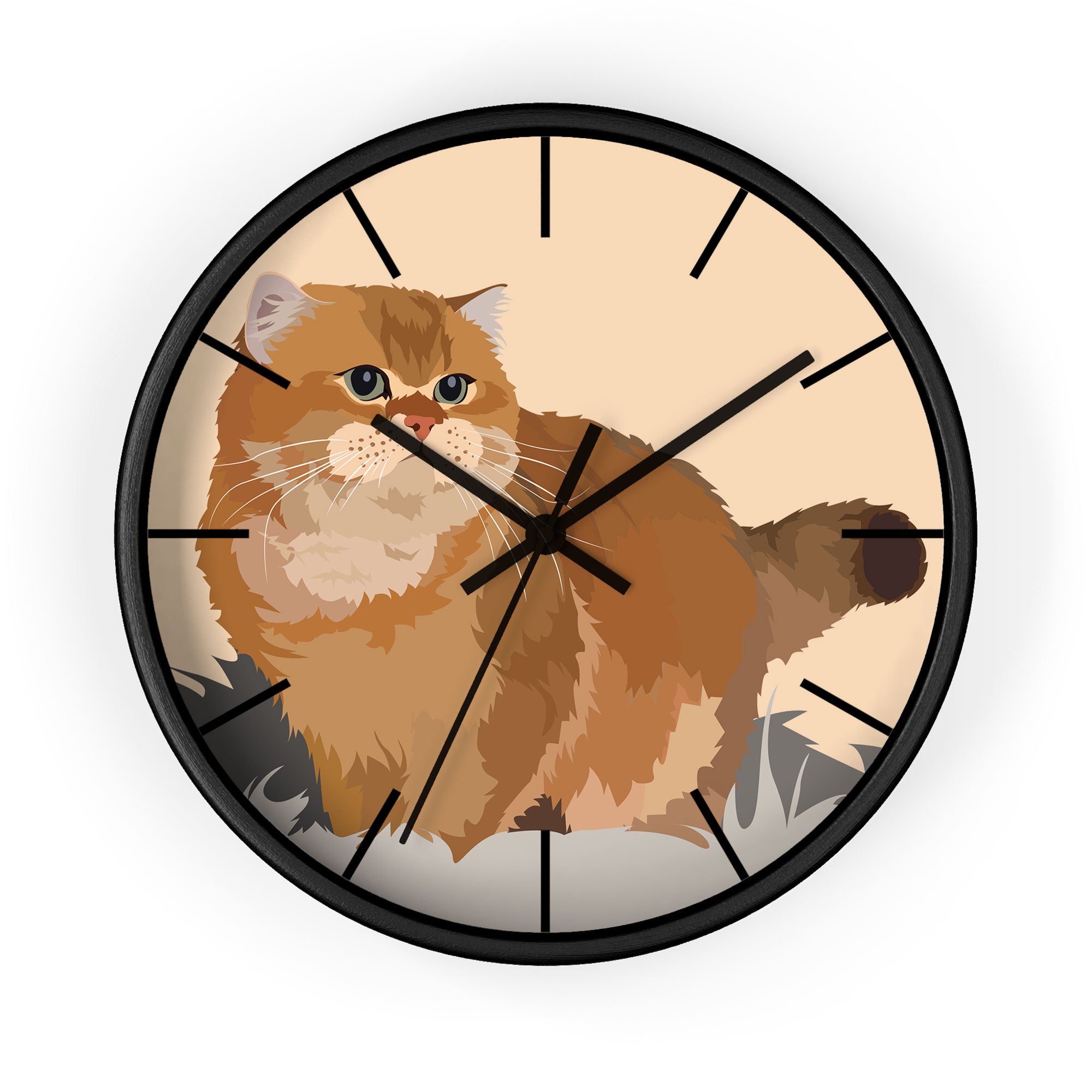 Personalized Turn Photo into Art Pet Illustration Wall Clock Digital Art Style Pet Memorial or Pet Lover Gift