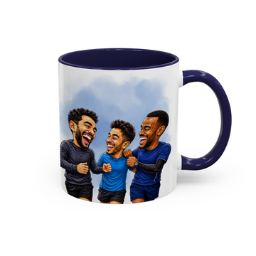 Personalized Friend Photo to Caricature Art Accent Mug with Custom Text - 11, 15 oz