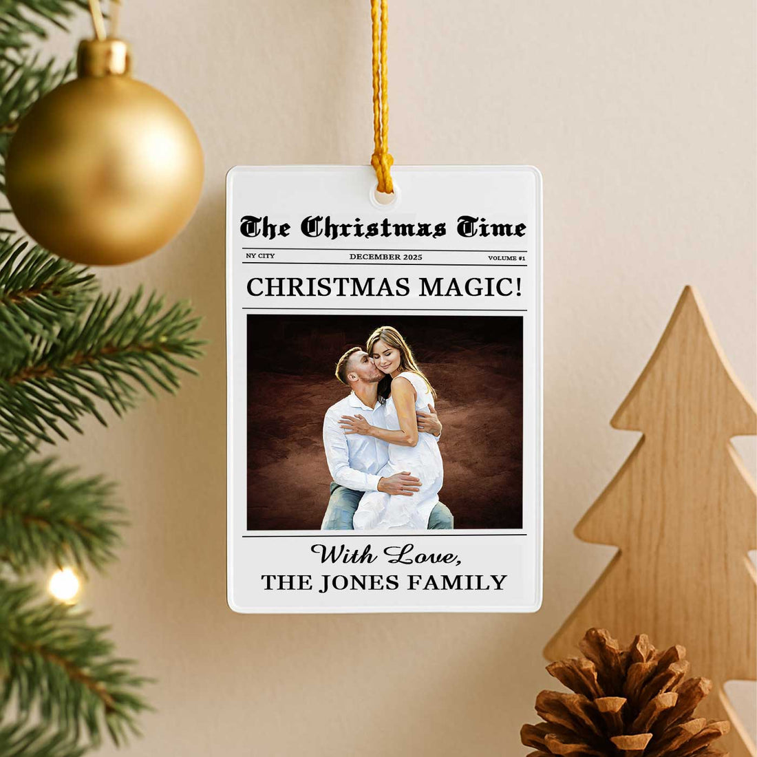 Christmas Magic Times - Family of the Season - Custom Acrylic Photo Ornament