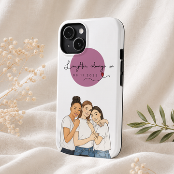 Personalized Friend Water Color Doodle Tough Phone Case with Custom Text