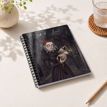 Customized Your Photo With Pet into Gothic Mythic Art Pet Parents Gift Spiral Bound Journal
