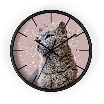 Personalized Illustration from Photo Pet Memory Wall Clock Digital Art Style Animal Lover Gift