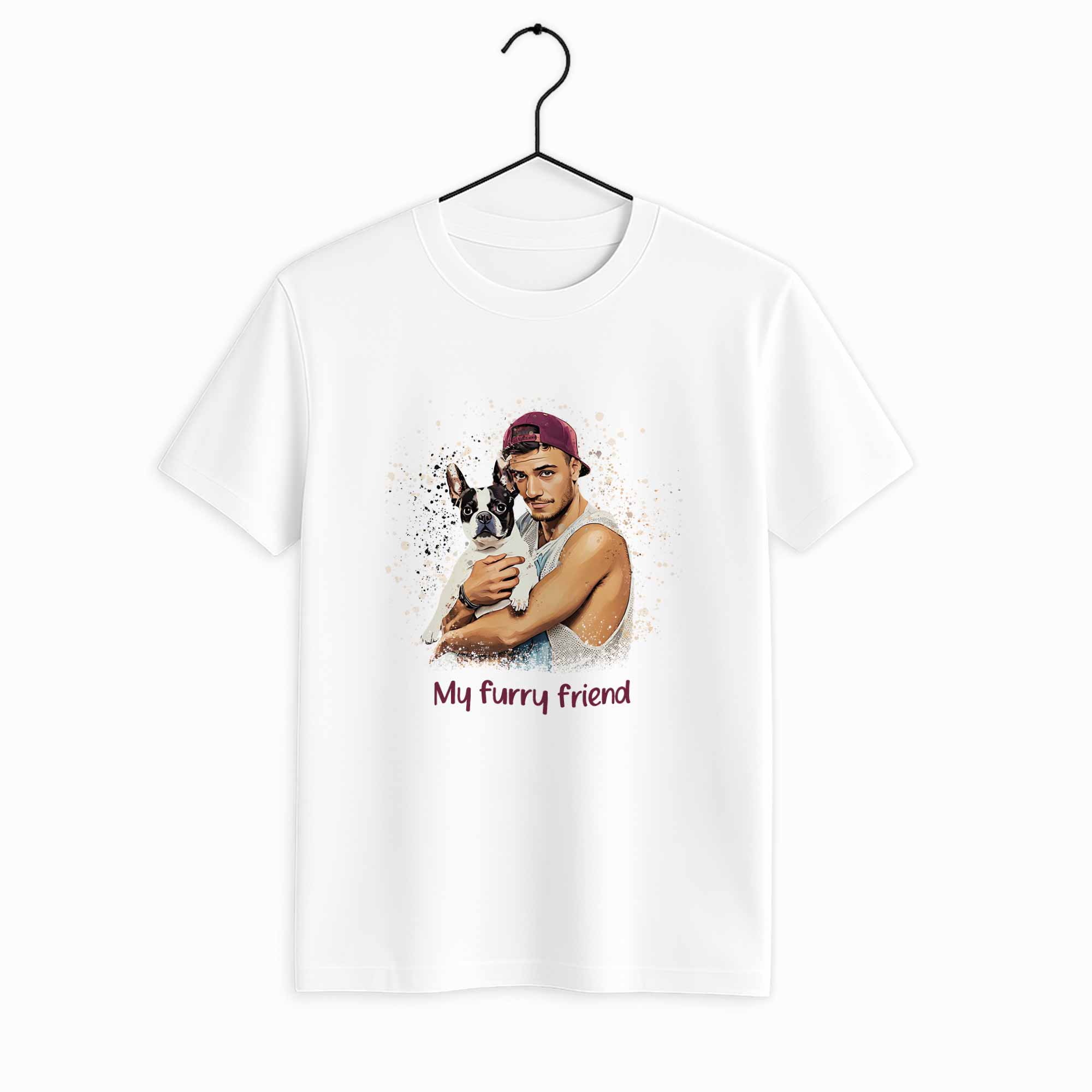 Custom Turn Photo to Art Illustration Style, Show Off Your Pet’s Personality, Fun Custom Unisex Crewneck T-shirt S-5XL