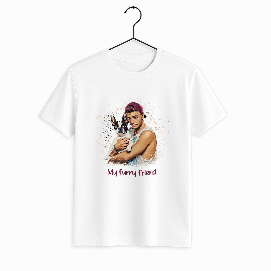 Custom Turn Photo to Art Illustration Style, Show Off Your Pet’s Personality, Fun Custom Unisex Crewneck T-shirt S-5XL