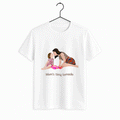 Personalized Illustration Art From Portrait Photo, Mom and Kid Memorial, Mothers Day Unisex Crewneck T-shirt S-5XL-BeUnikArt