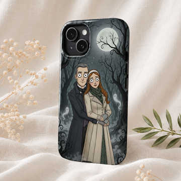 Personalized Couple Gothic Tough Phone Case with Custom Text