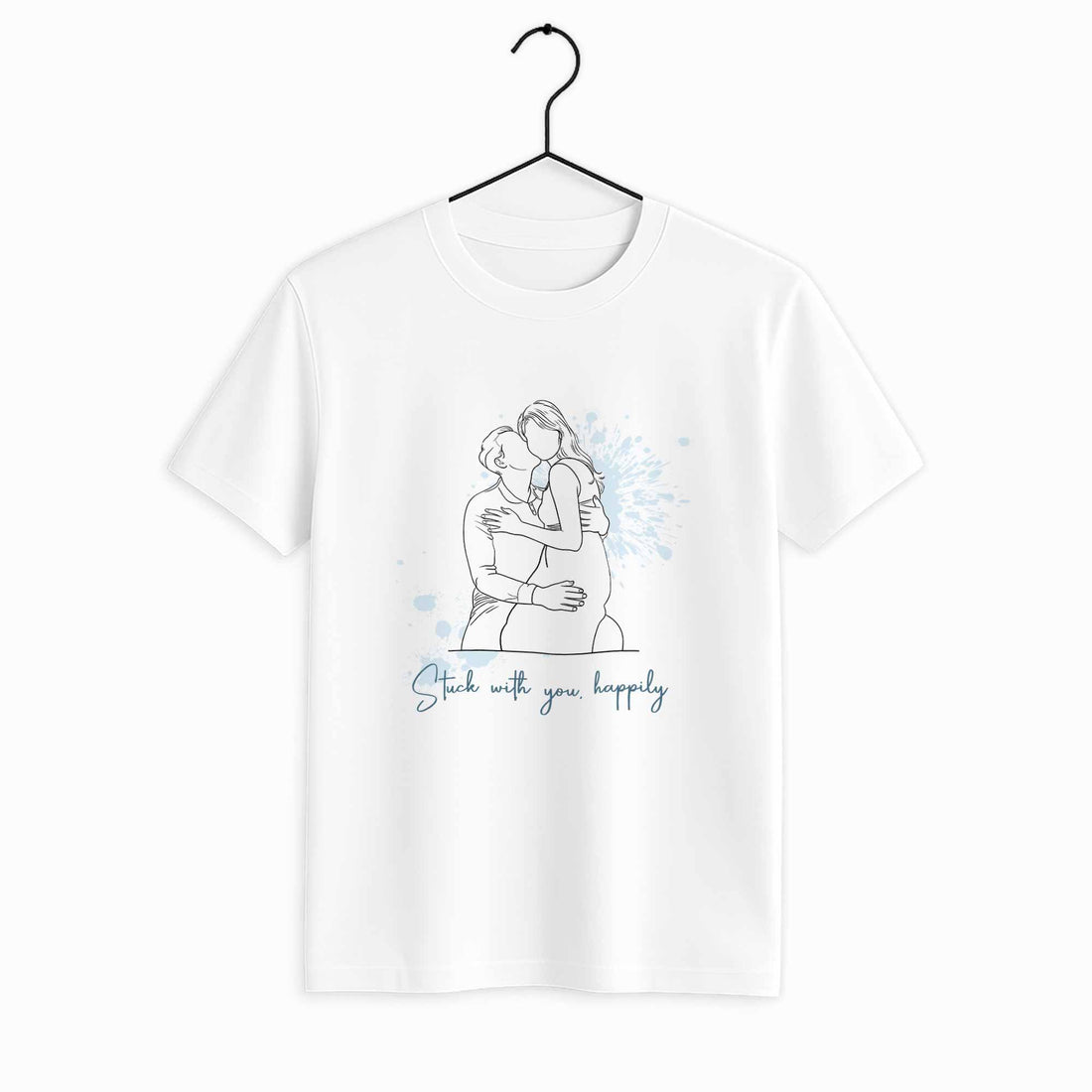 Personalized Couple Drawing, Meaningful Anniversary, Date Gift Unisex Crewneck T-shirt S-5XL