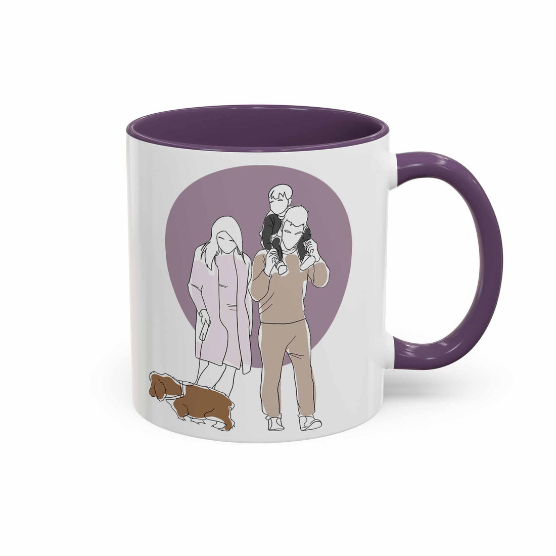 Personalized Turn Family Photo to Doodle Art Style, Perfect Gift for Father, Mother's Day, Accent Coffee Mug (11, 15oz)-BeUnikArt