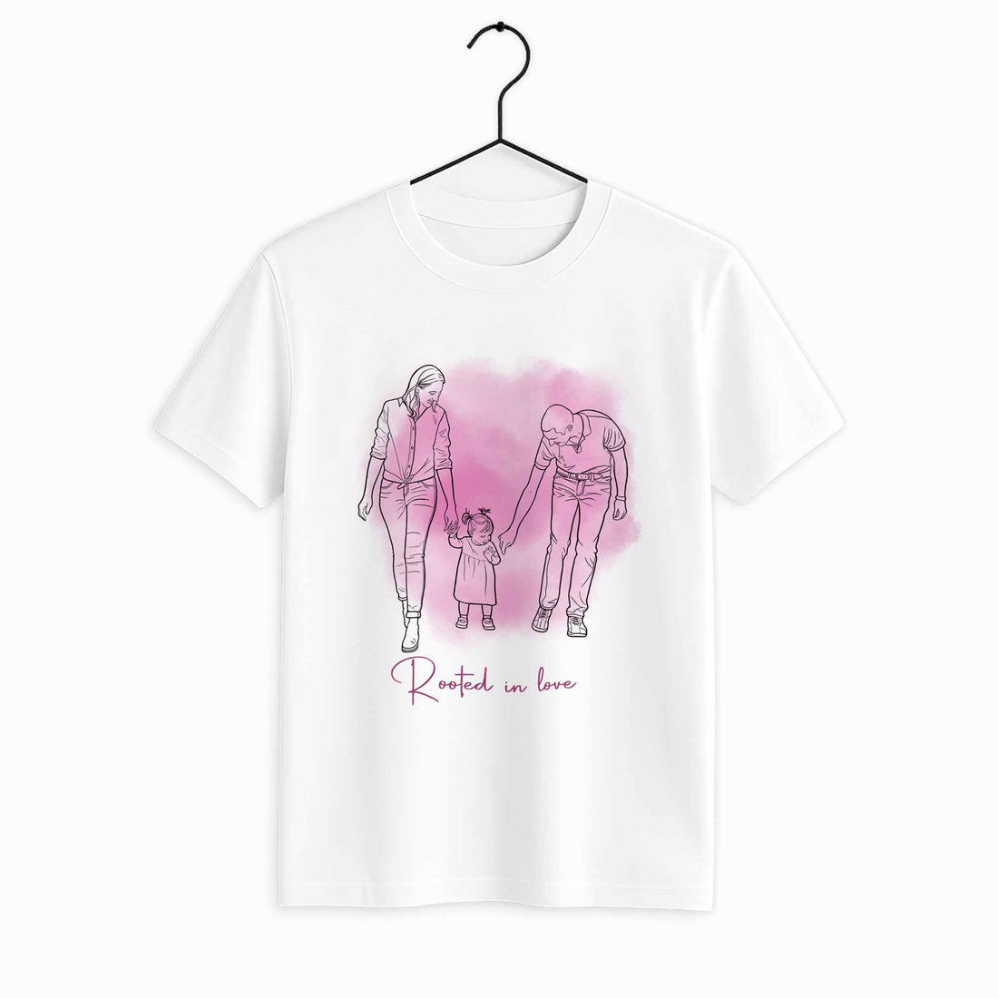 Personalized Line Art from Photo, Couple Anniversary Family Gift Unisex Crewneck T-shirt S-5XL