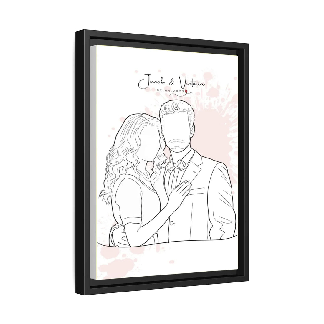 Personalized Couple Drawing Meaningful Anniversary, Date Gift Canvas-BeUnikArt