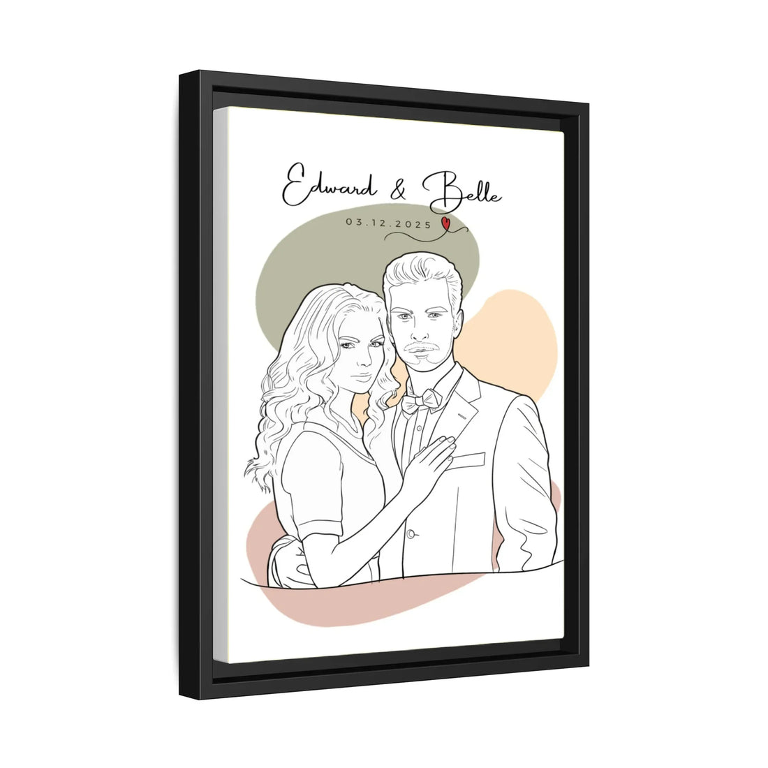 Customized Couple Portrait Photo to Line Art Lovely Anniversary Gift Canvas-BeUnikArt